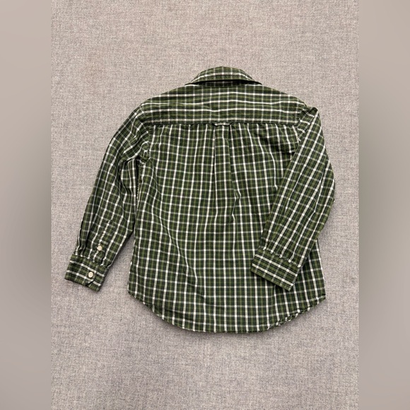 Old Navy Kids Green Checkered Button-Down Dress Shirt 0091 - Picture 3 of 6
